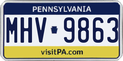 PA license plate MHV9863