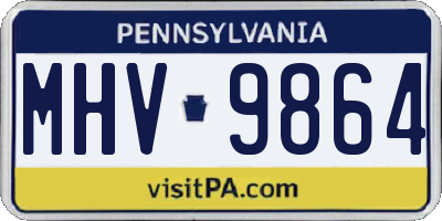 PA license plate MHV9864