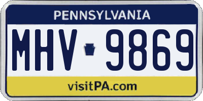 PA license plate MHV9869
