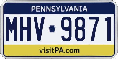 PA license plate MHV9871