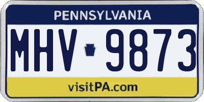 PA license plate MHV9873
