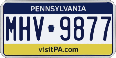 PA license plate MHV9877