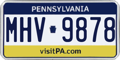 PA license plate MHV9878