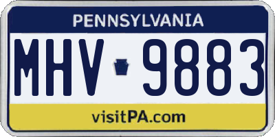 PA license plate MHV9883