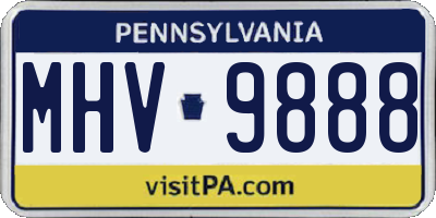 PA license plate MHV9888