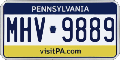 PA license plate MHV9889