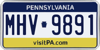 PA license plate MHV9891
