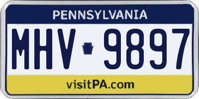 PA license plate MHV9897