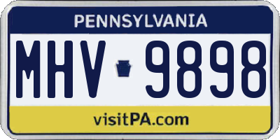 PA license plate MHV9898