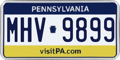 PA license plate MHV9899