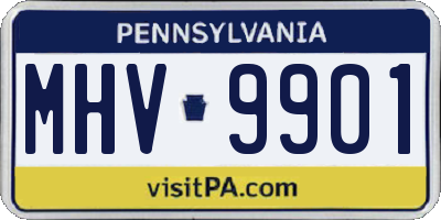 PA license plate MHV9901