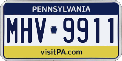 PA license plate MHV9911