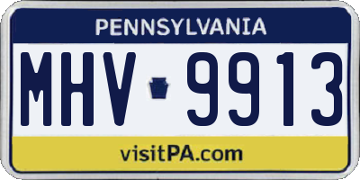 PA license plate MHV9913