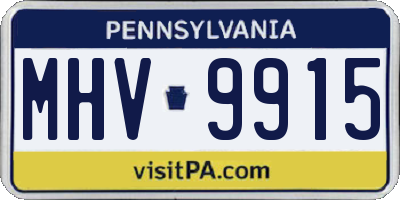 PA license plate MHV9915