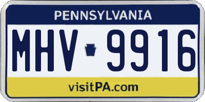 PA license plate MHV9916
