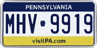 PA license plate MHV9919