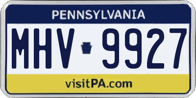 PA license plate MHV9927