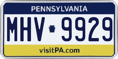 PA license plate MHV9929