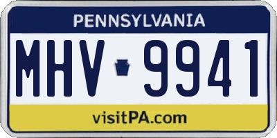 PA license plate MHV9941