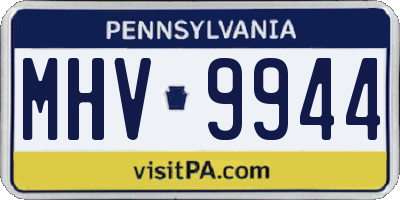 PA license plate MHV9944