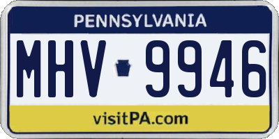 PA license plate MHV9946