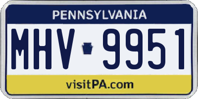 PA license plate MHV9951