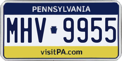 PA license plate MHV9955