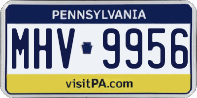 PA license plate MHV9956