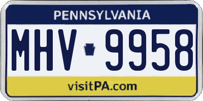 PA license plate MHV9958