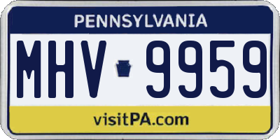PA license plate MHV9959