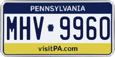 PA license plate MHV9960