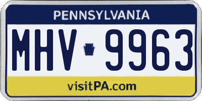 PA license plate MHV9963