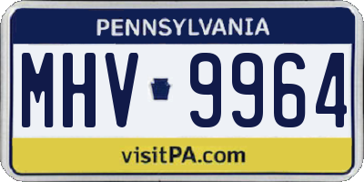 PA license plate MHV9964