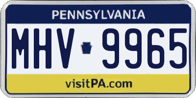 PA license plate MHV9965