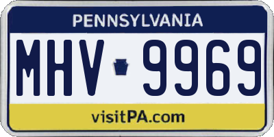 PA license plate MHV9969