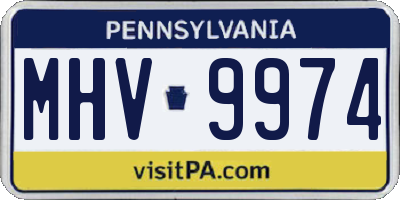 PA license plate MHV9974