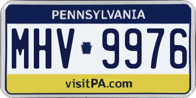 PA license plate MHV9976