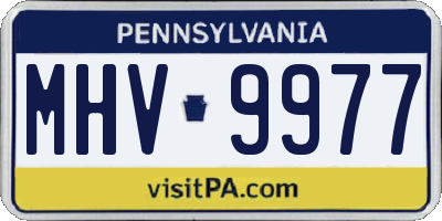 PA license plate MHV9977