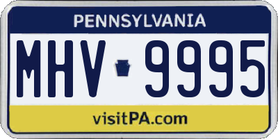 PA license plate MHV9995