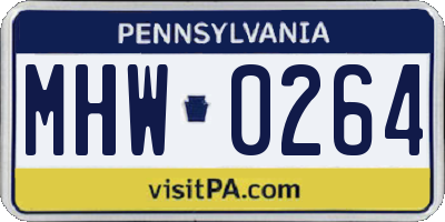 PA license plate MHW0264