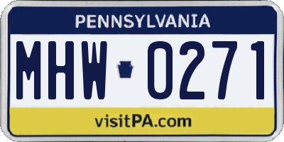 PA license plate MHW0271
