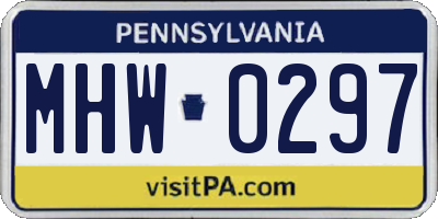 PA license plate MHW0297