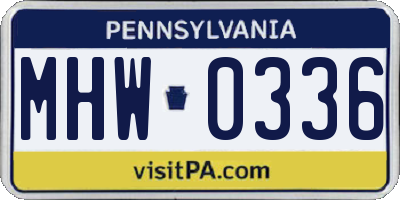 PA license plate MHW0336