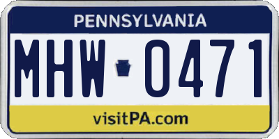 PA license plate MHW0471