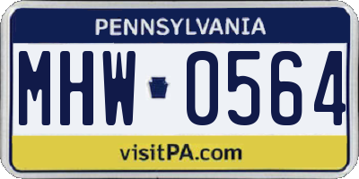 PA license plate MHW0564