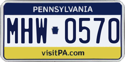 PA license plate MHW0570