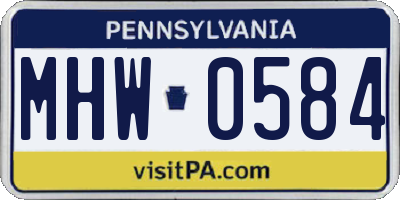 PA license plate MHW0584