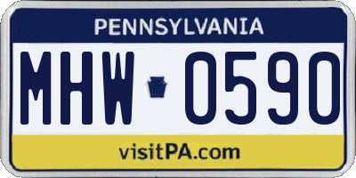 PA license plate MHW0590