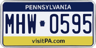PA license plate MHW0595