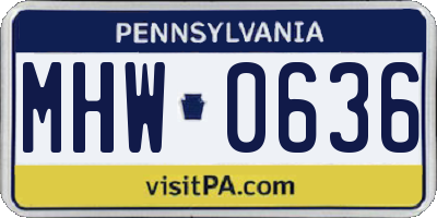 PA license plate MHW0636